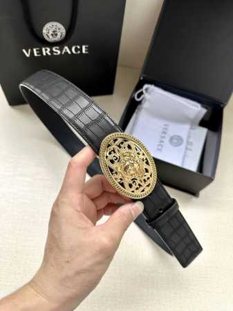 Width 4.0 Cm Versace Head Logo: The 3D Hollowed-Out Medusa On The Belt Buckle Gi - Click Image to Close