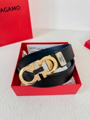 Product Name: Ferragamo Belt Original Model: Buckle, Classic Pure Copper Buckle,