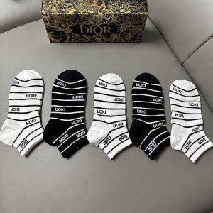 Special Dior Dior D new women's boat socks, one box of five pairs of pure cotton