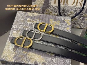Gift Dior D1Or popular women's belt 2.0cm wide, double-sided imported cowhide f
