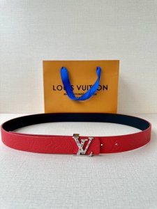 3.0 Wide Lv Double-Sided Belt Made Of Stitched Leather And Imported Double-Sided