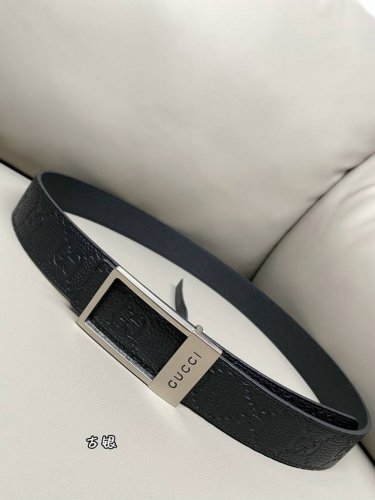 Gucci 3.5cm wide double-sided belt with rectangular buckle Many men's belts are