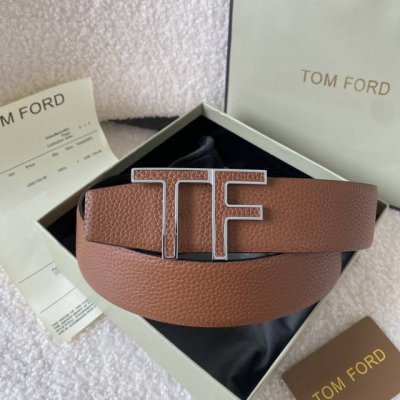 Tom Ford. New high-end double-sided calfskin, simple business men's belt, 4.0cm