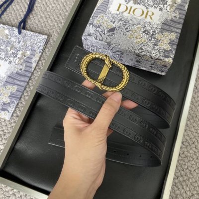 Dior's new stainless steel hardware width 3.5cm original imported first-layer co