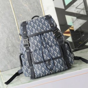 Medium Dior Hit The Road Backpack Navy Blue Cd Diamond Canvas and Navy Blue Smoo