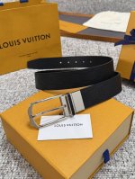 Louis Vuitton LV belt, checkered pattern, reversible series, original hardware,