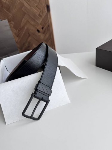 Bv latest men's belt double-sided original Italian pebbled calfskin with vacuum