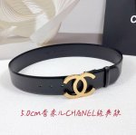 5.0 Cm Chanel Belt, Double-Sided Top-Grain Leather, Length: .75.80.85.90.95.100.