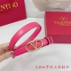 2.0Cm Valentino Plain Weave Belt, Double-Sided Top-Grain Leather, Length: .75.80