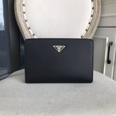 The latest and hottest Prada stainless steel combination lock clutch is shipping