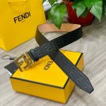Fendl Fendi width 38mm double-sided original calfskin with single ruthenium pall