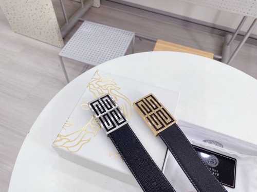 Givenchy original quality classic men's belt counter Togo leather with fine ste