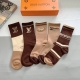 5 pairs per box with packaging. Louis Vuitton super popular item, pure cotton f