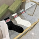 A box of three pairs of Gucci mid-calf socks, high-quality version, comes with p