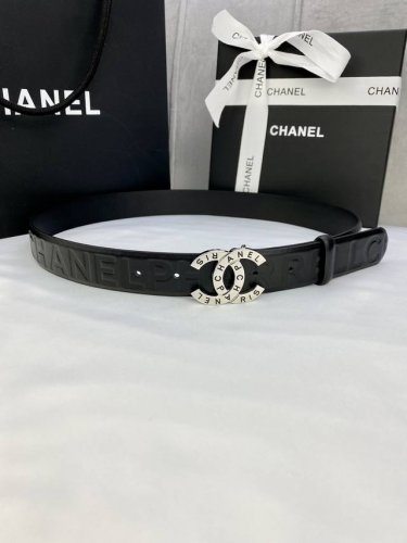Width 3.0 Cm Chanel Imported Soft Calfskin Leather With Gold And Silver Patterne