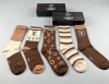 Special Louis Vuitton women's high socks, five pairs per box, made of pure cott