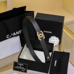 Chanel 24S Cc Pearl Water Diamond White And Black Letter Logo Buckle Brass Metal