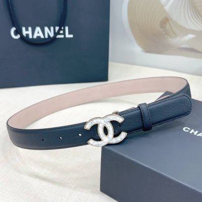 3.0cm Chanel belt, double-sided top layer cowhide, length: 75.80.85.90.95.100. E