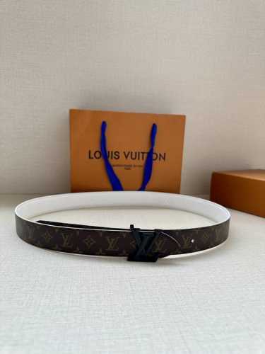 3.0 Wide Lv Flowergram Round Double-Sided Belt Reinterprets Louis Vuitton's Clas