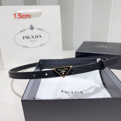 Prada Saffiano Leather Belt. Made of top-grain calfskin with a pure brass buckl