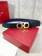 Width 3.5Cm Ferragamo Double-Sided Palm Print Top Layer Leather Belt With Gold A