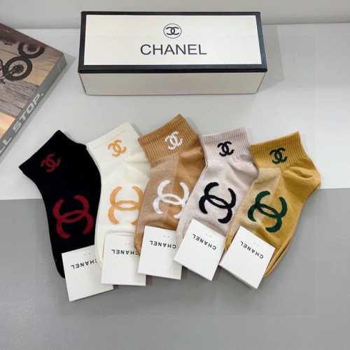 comes with packaging, 5 pairs per box Chanel classic socks, high-end version, p