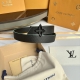 L0Uis Vuitt0N New Season Men's Original Single-Piece Belt, 35mm Width, Double-Si