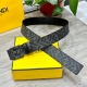 Fendi Same style as Fendi counters. 4.0cm wide. Double loop reversible belt. Ff