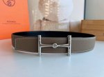 Original quality Togo leather double-sided leather belt 38mm with stainless ste