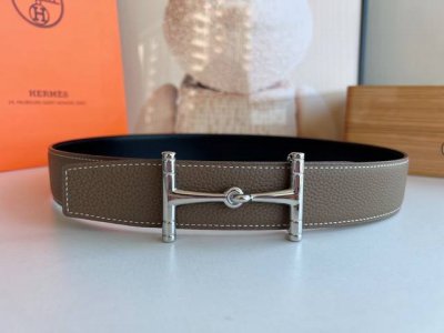 Original quality Togo leather double-sided leather belt 38mm with stainless ste