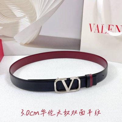 3.0Cm Valentino Belt, Double-Sided Full-Grain Leather, Length: 75.80.85.90.95.10