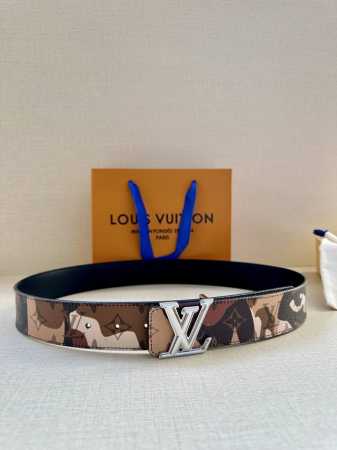 4.0 Wide This Lv Initiales Double-Sided Belt Is From The Lv Portrait Series. - Click Image to Close