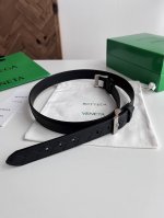 -Bv 2025 new women's woven plain stitching combination belt Italian calfskin wit