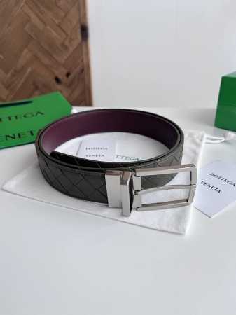 Bv 2025 Newest Men's Braided Belt, Double-sided Handmade Intreccio Large Grid Br - Click Image to Close