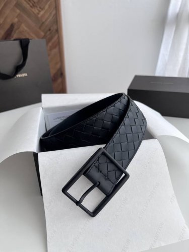 Special Bv New Wide Men's Belt, Handwoven Small Checkered Intreccio Pattern Ital