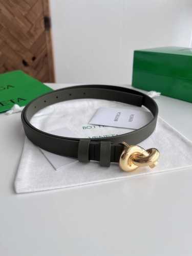 Bv 2025 latest women's flat belt double-sided Italian calfskin with a knot desig