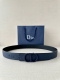 Width 3.5Cm Dior's belt buckle is crafted from stainless steel with a navy blue