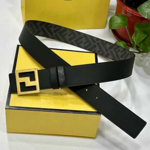 Image Packaging Fendi Official Store Same Style 4.0 Cm Wide Double-Ring Reversib