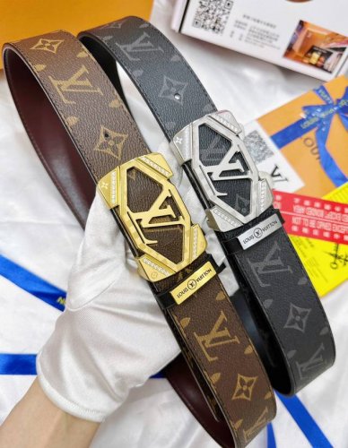 Belt: Lv..Louis..Vuitton Diamond-Inlaid Belt: Top-grade original replica quality