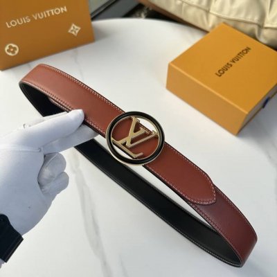 Original packaging L0Uis Vuitt0N This season's new men's belt, 35mm wide, doubl