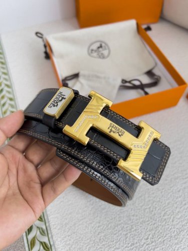 Product Name: Herm S Belt, Genuine Leather, Original Design Model: Hanging Buckl