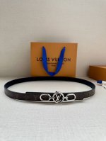 2.0 Width Lv Trio Double-Sided Belt Combines Finely Stitched Leather And Monogra