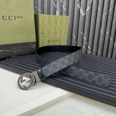 Gucci 473030 Kgdhn 525040 Black/Blue Supreme PVC Monogram Imported Calfskin Sole