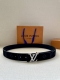This 3.4 Wide Lv Initiales Double-Sided Belt Is Made Of Brand New Leather With A
