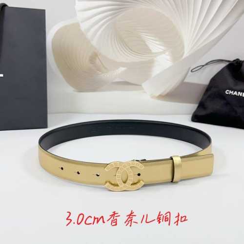 Special 3.0Cm Chanel Belt, Double-Sided Top-Grain Leather, Length: 75.80.85.90.9