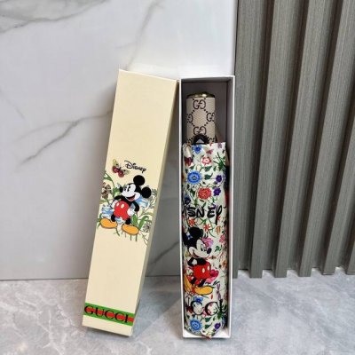 Gucci Mickey summer new fully automatic folding umbrella Black coating sunscreen