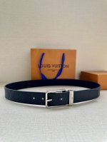 3.4 Wide Vendome Embossed Belt Outlines Smooth Lines With Smooth Leather, Exudin