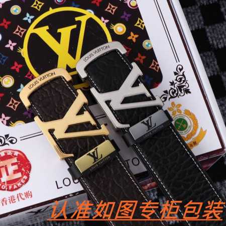 Men's Belt: Louis Vuitton Original Men's Leather Belt: 100% top-grain cowhide, g - Click Image to Close