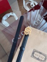 Gucci Surface top layer calfskin width 2.0cm New version of the counter logo hor