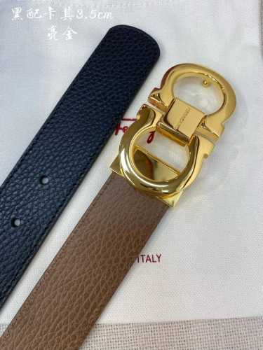 f3.5Cm High-End Custom Men's Belt, Double-Sided Imported Cowhide, Self-Select